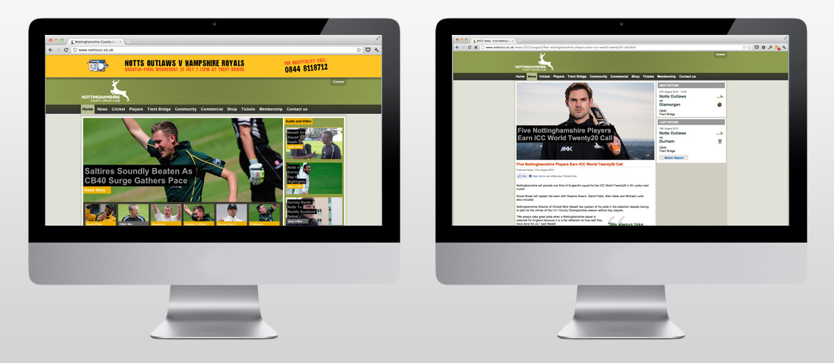 Trent Bridge - Web design and development by 3bit Studio Ltd